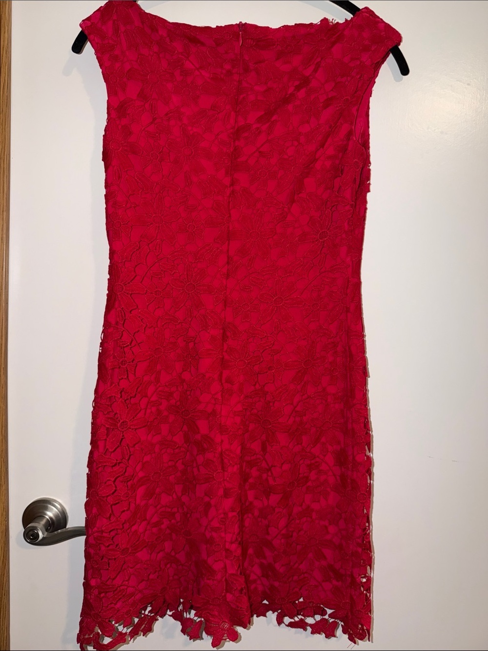 Lauren Ralph Lauren Red Floral Lace Midi Dress - Picture 6 of 9